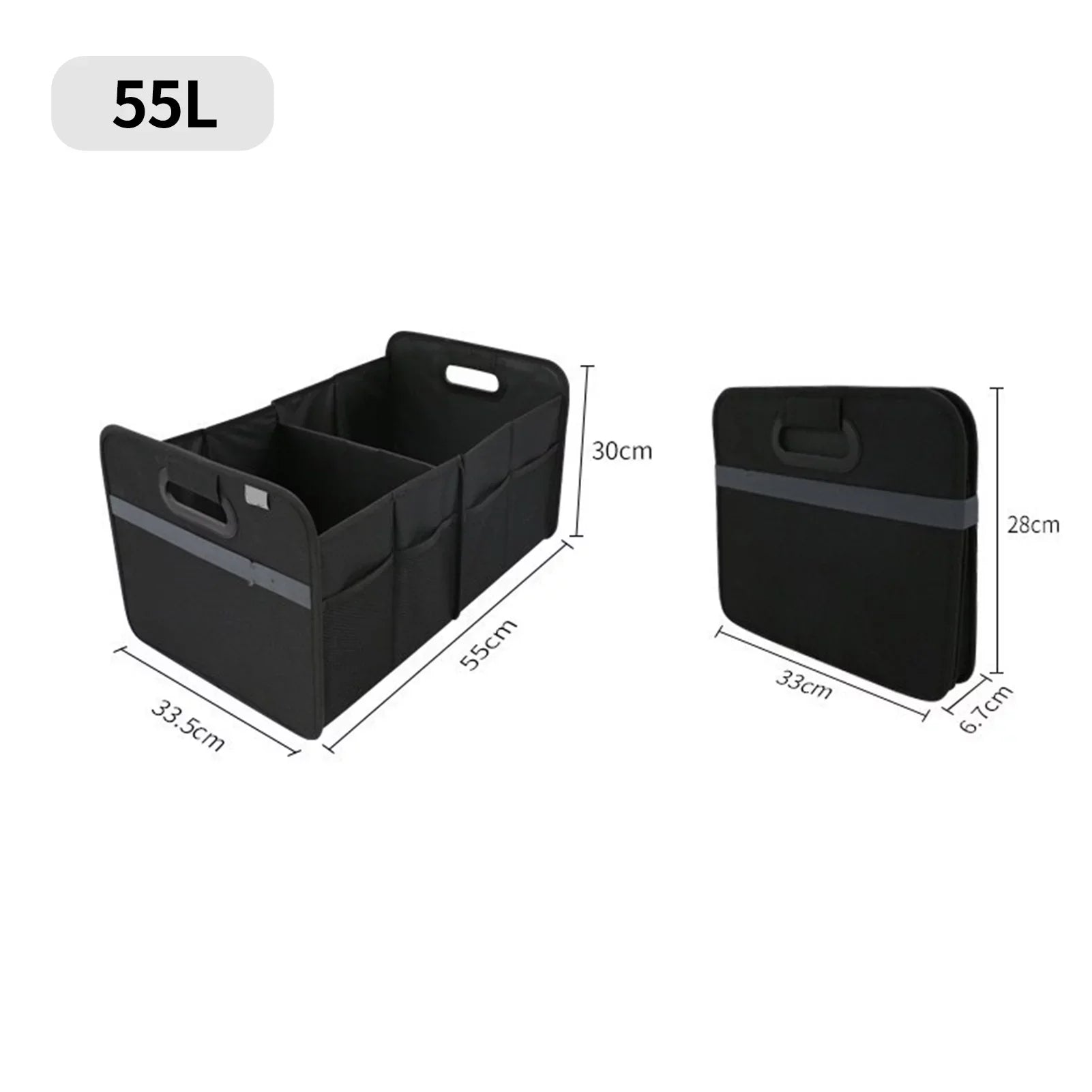 Docooler Car Trunk Organizer Car Trunk Storage Box Automotive Cargo Organizer Oxford Cloth Folding Car Storage Box 55L