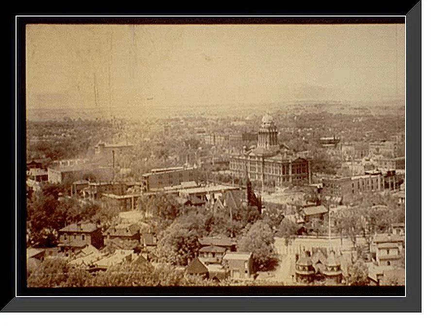 Historic Framed Print, Panorama of Denver - 2, 17-7/8" x 21-7/8"