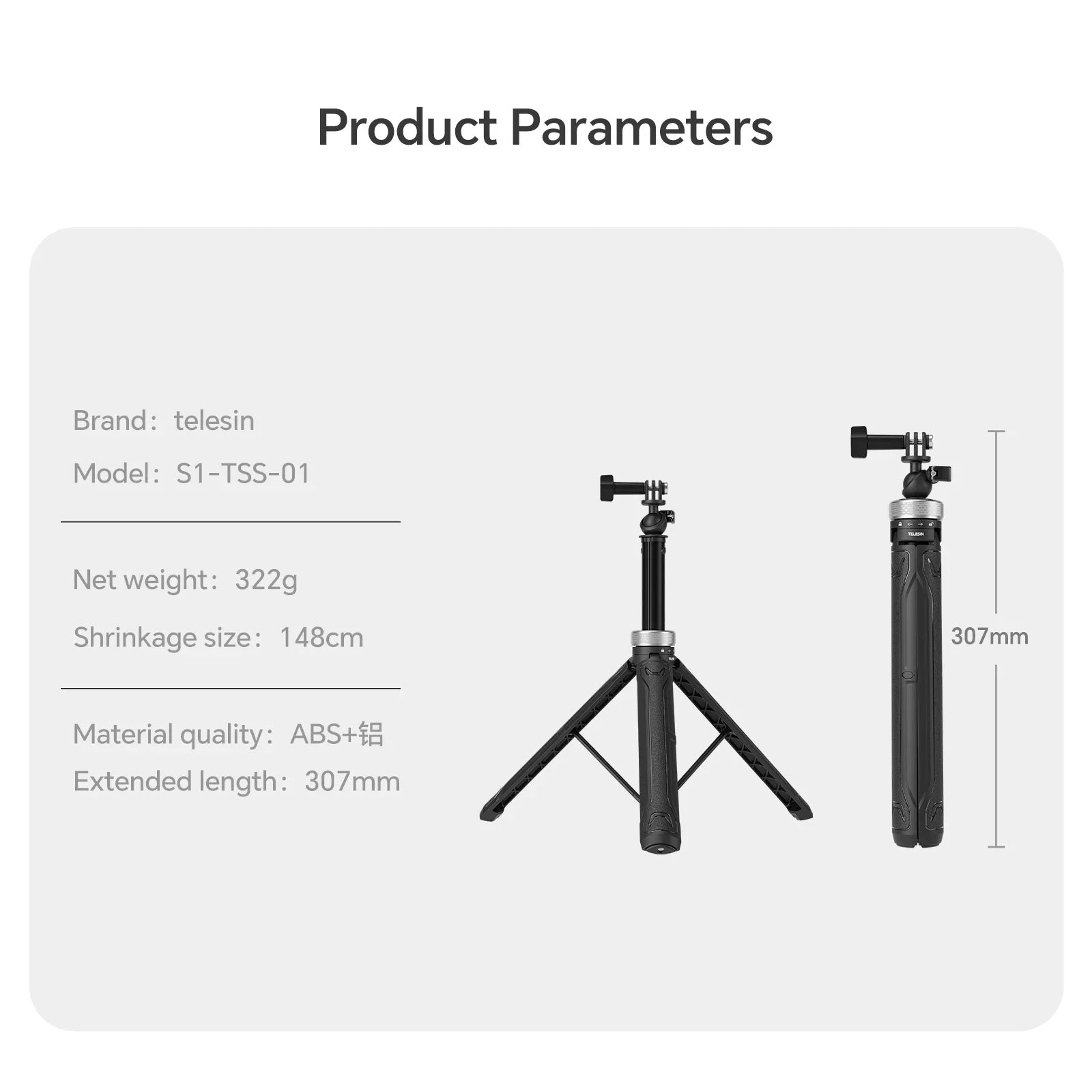 360° Rotation 1.5M Selfie Stick Foldable Tripod For GoPro Hero 12 11 10 9 8 7 6 5 Insta360  Osmo Action Selfie Stick