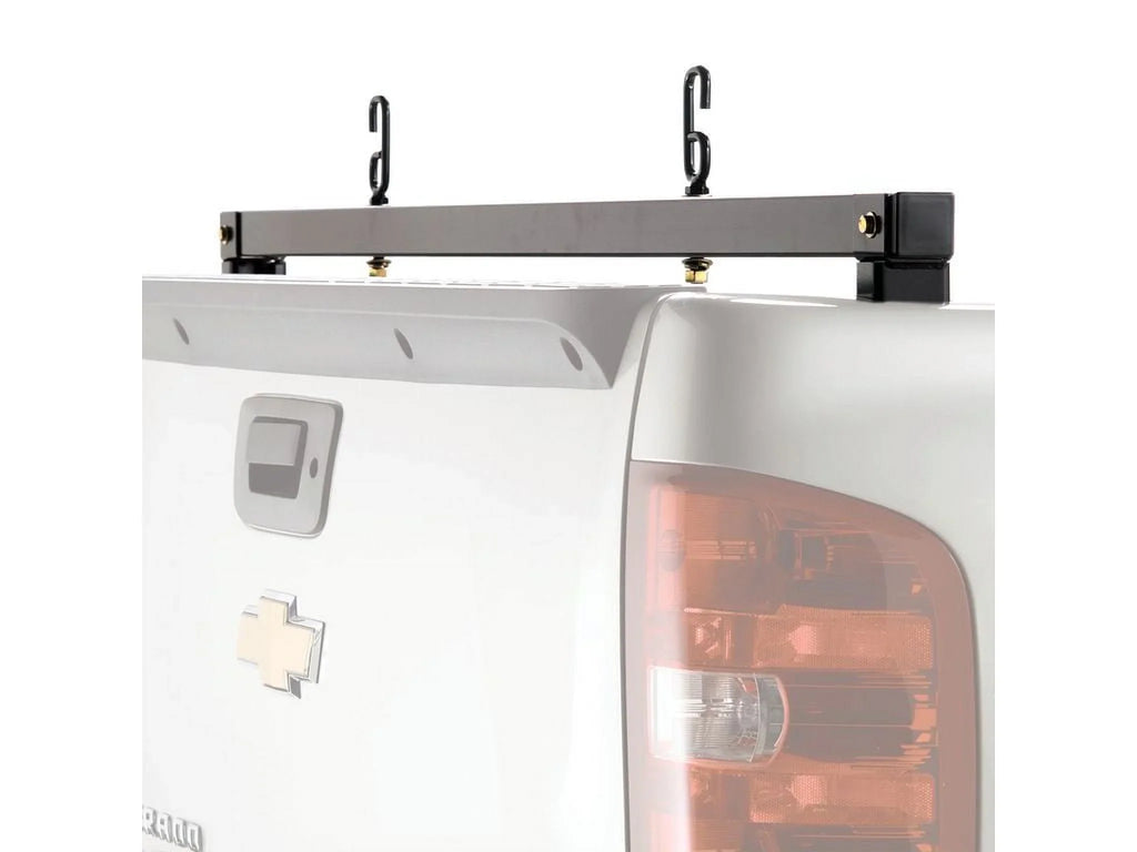 by RealTruck Truck Bed Rear Bar | Black, No Drill | 11519 | Compatible with 2007-2013 Chevrolet/ Silverado/Sierra 1500; 2007-2014 Chevrolet/ Silverado/Sierra 2500/3500