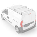 '-Racks Model -  ProMaster City 2015-On Aluminum 2 Bar (50") Van Roof Rack System w/ Ladder Stopper White