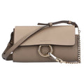 Pre-Owned Chloé Chloe Faye shoulder bag leather gray ladies (Fair)