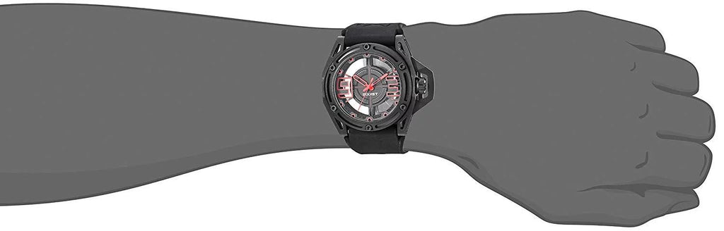 ' Quartz Stainless Steel and Silicone Casual Watch, Color:Black (Model: 2X1-004)