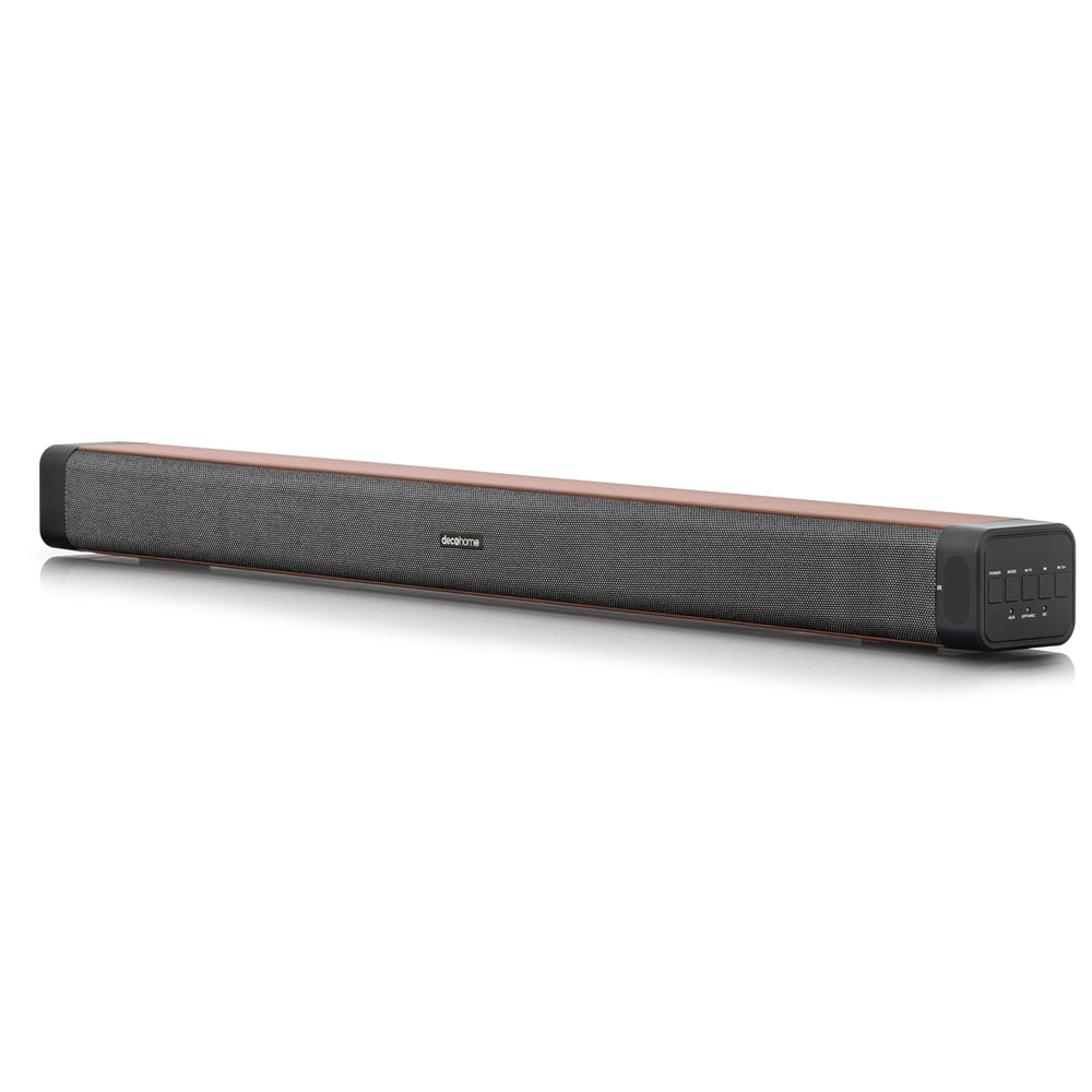 Deco Gear  60W 2.0 Channel Soundbar with Built-in Dual Subwoofers and Four 2.5" Drivers Bundle with 1 Year Extended Warranty