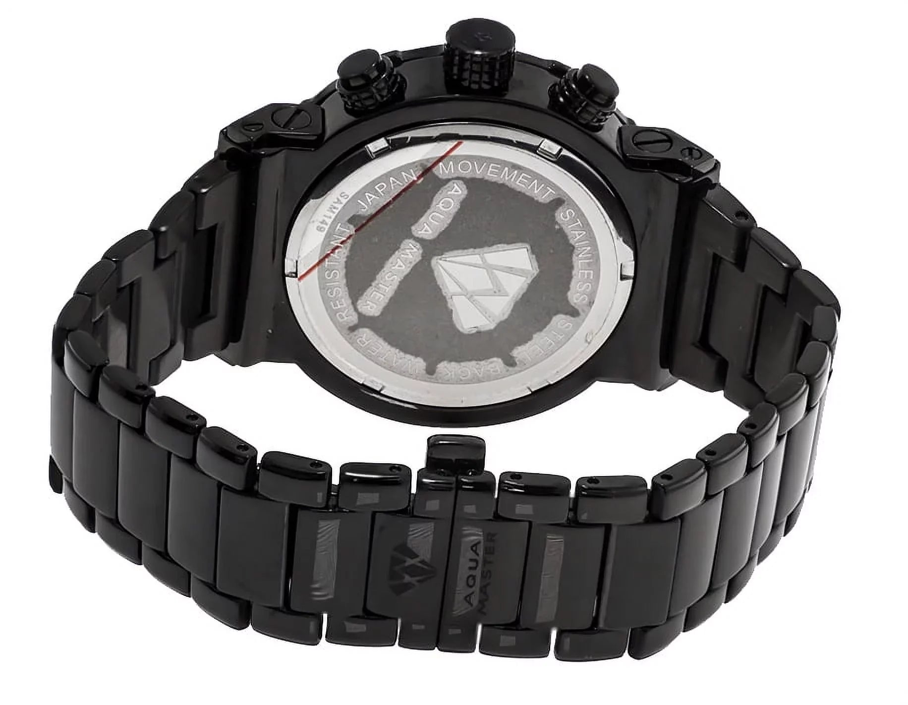 #146 Black Stainless Steel Genuine Diamond Watch 0.25 Ct