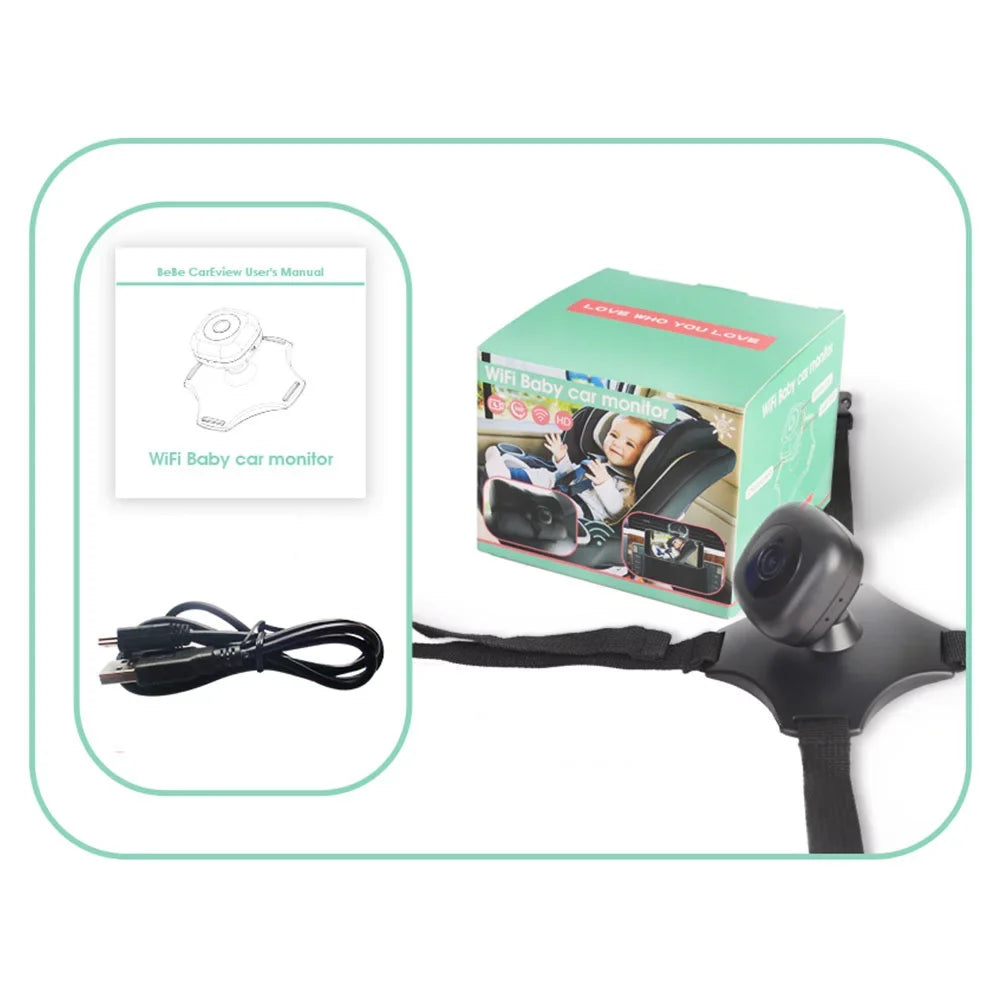 Tomshoo WiFi Baby Car Monitor Camera, 360° Rotation Night Vision  Powered Baby Car Mirror