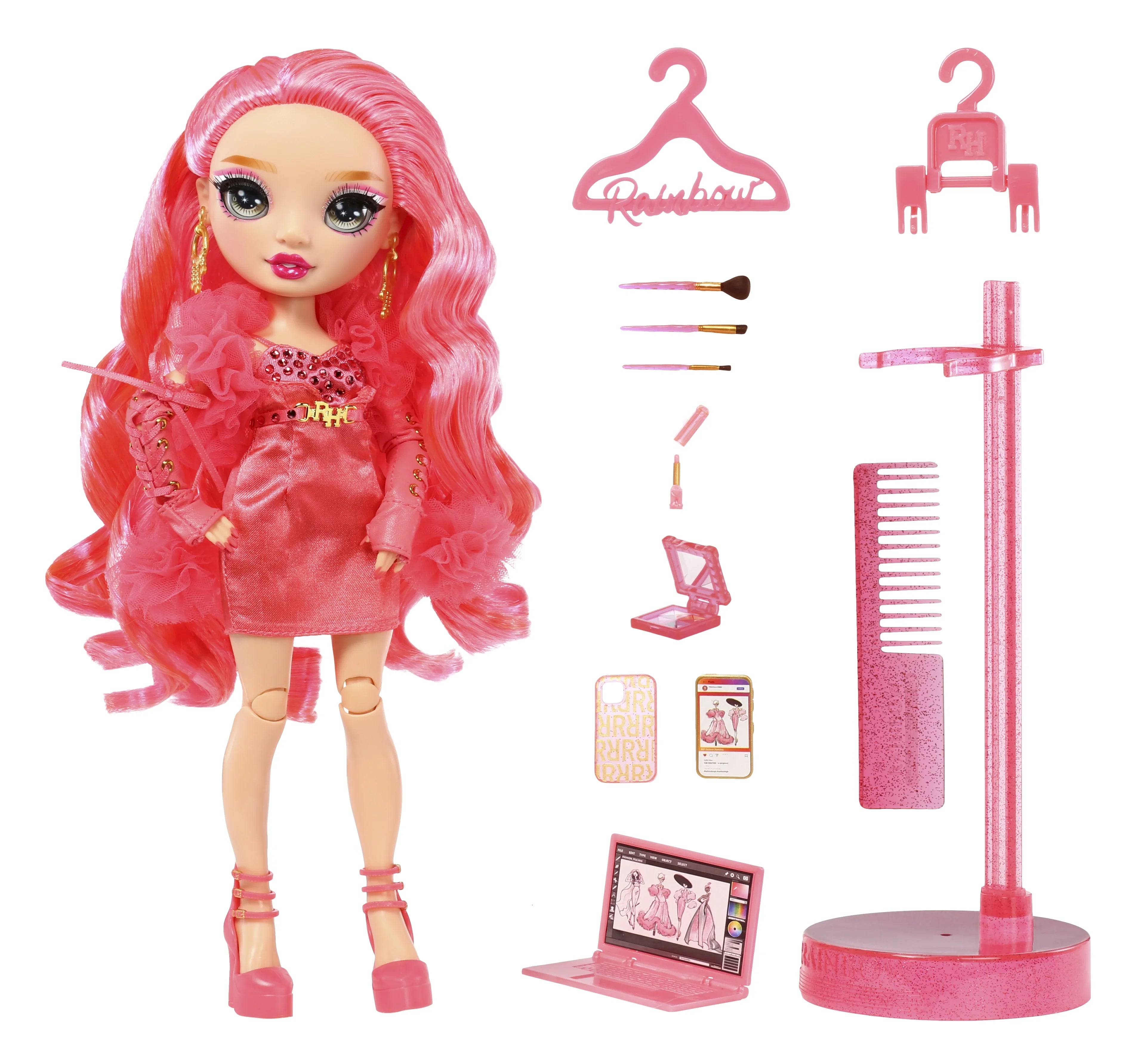 Rainbow High Priscilla- Pink Fashion Doll. Fashionable Outfit & 10+ Colorful Play Accessories. Great Gift for Kids 4-12 Years Old and Collectors