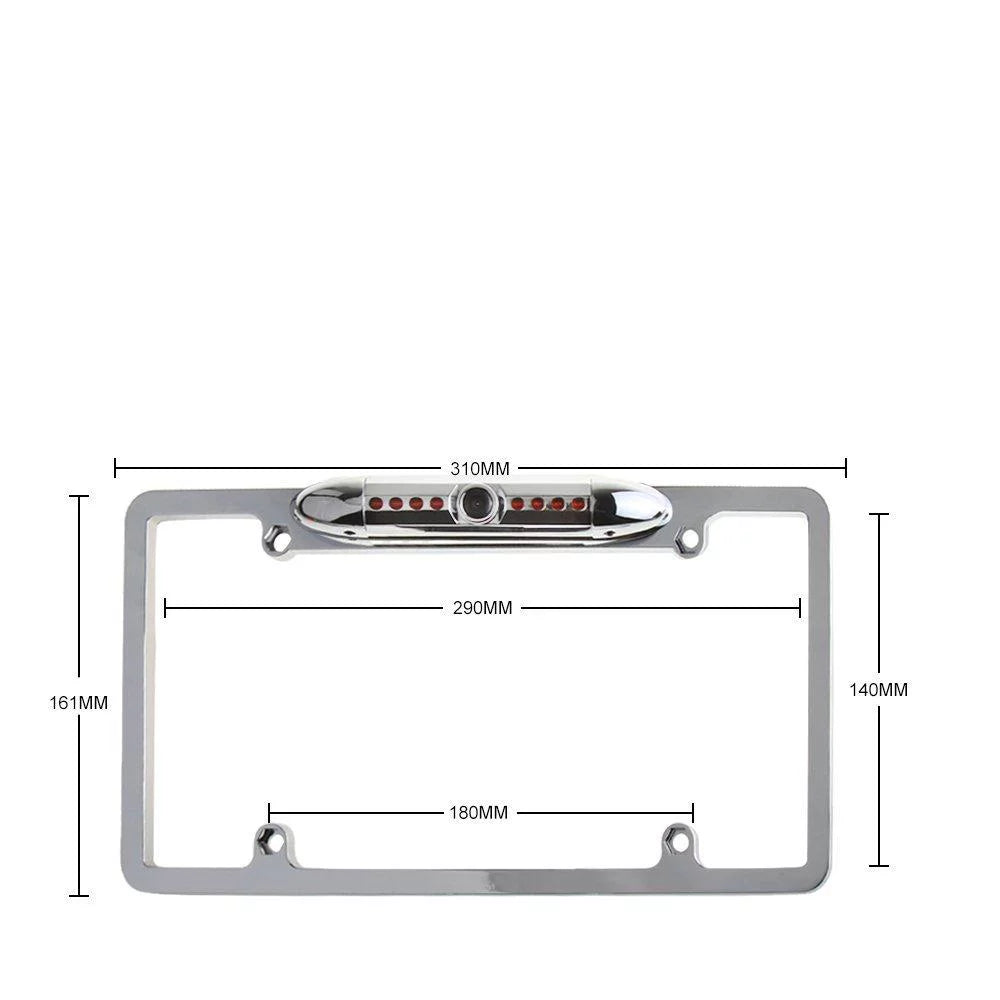 Car License Plate Frame Backup Rear View Camera Night Vision Parking 8IR Black
