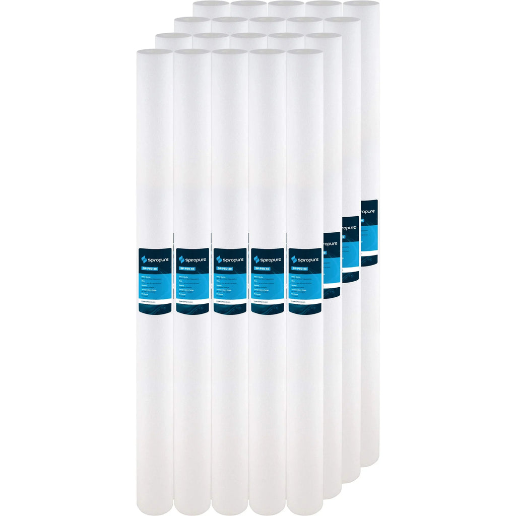 SpiroPure --40 40x2.5 50 Micron Spun Melt-Blown Polypropylene Sediment Water Filter Cartridge -25-4050 (Case of 20)