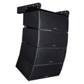 Sound Town All-Weather 4 x Dual 8” Water-Resistant Passive Line Array System with 3” Titanium Compression Drivers, Full Range/Bi-amp Switchable, Black (-)