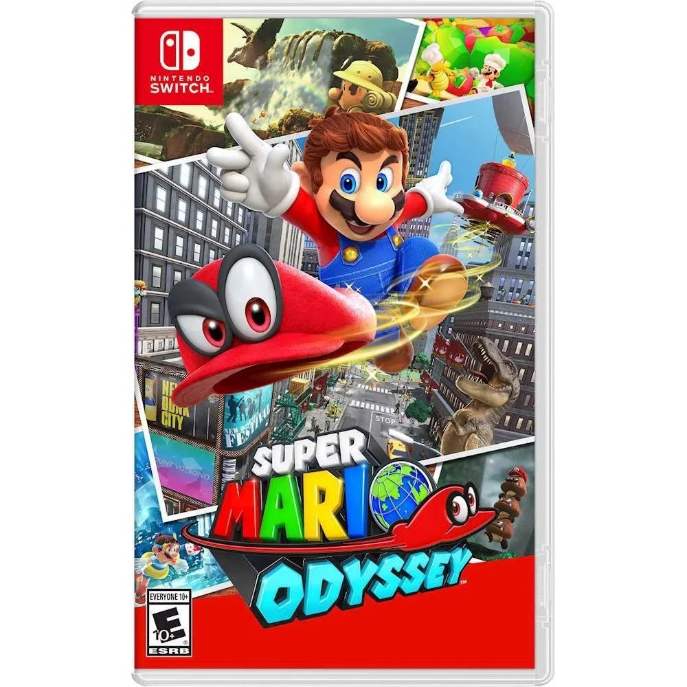 Nintendo Switch Odyssey Bundle: Red and Blue Joy-Con Improved Battery Life 32GB Console,Super Mario Odyssey Game Disc and Odyssey Deluxe Travel Case