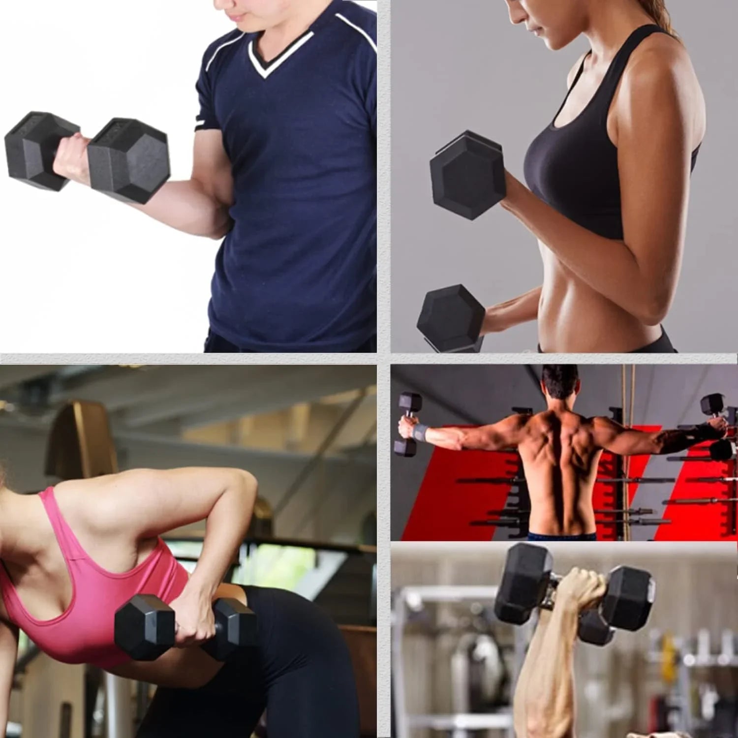 12LB Set Of 2 Hex Dumbbells Rubber Coated Cast Iron Hex Black Dumbbell Weights For Exercises Neoprene Dumbbell Hand Weights Anti-Slip Anti-Roll Hex Shape Colorful 12Lbs Pair