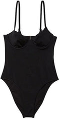 Medium Victoria's Secret Essential Wicked One-Piece Swimsuit Black Underwire  New
