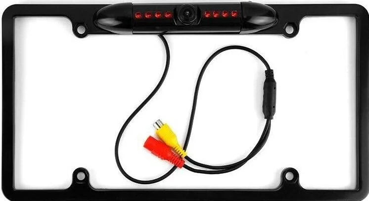 Car License Plate Frame Backup Rear View Camera Night Vision Parking 8IR Black