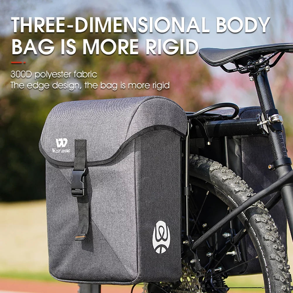 Lixada Bike Rear Seats Bag 35L Double Luggage Carriers Large Capacity Riding Accessory Utility Trunk