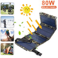 Foldable Outdoor 80W  Solar Panel Portable Phone Charger Camping Hiking Rechargeable Battery High Quality