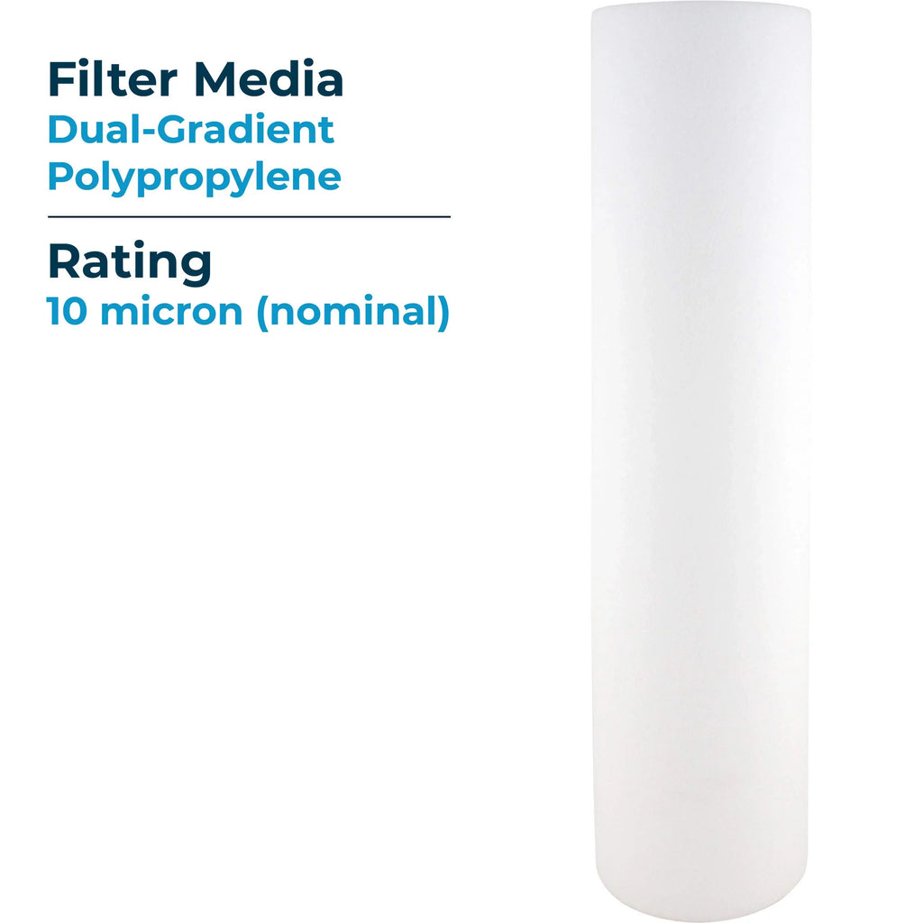 SpiroPure --6010-20BB 20x4.5  10 Micron Spun Melt-Blown Polypropylene Water Filter Cartridge -45-2010 (Case of 6)