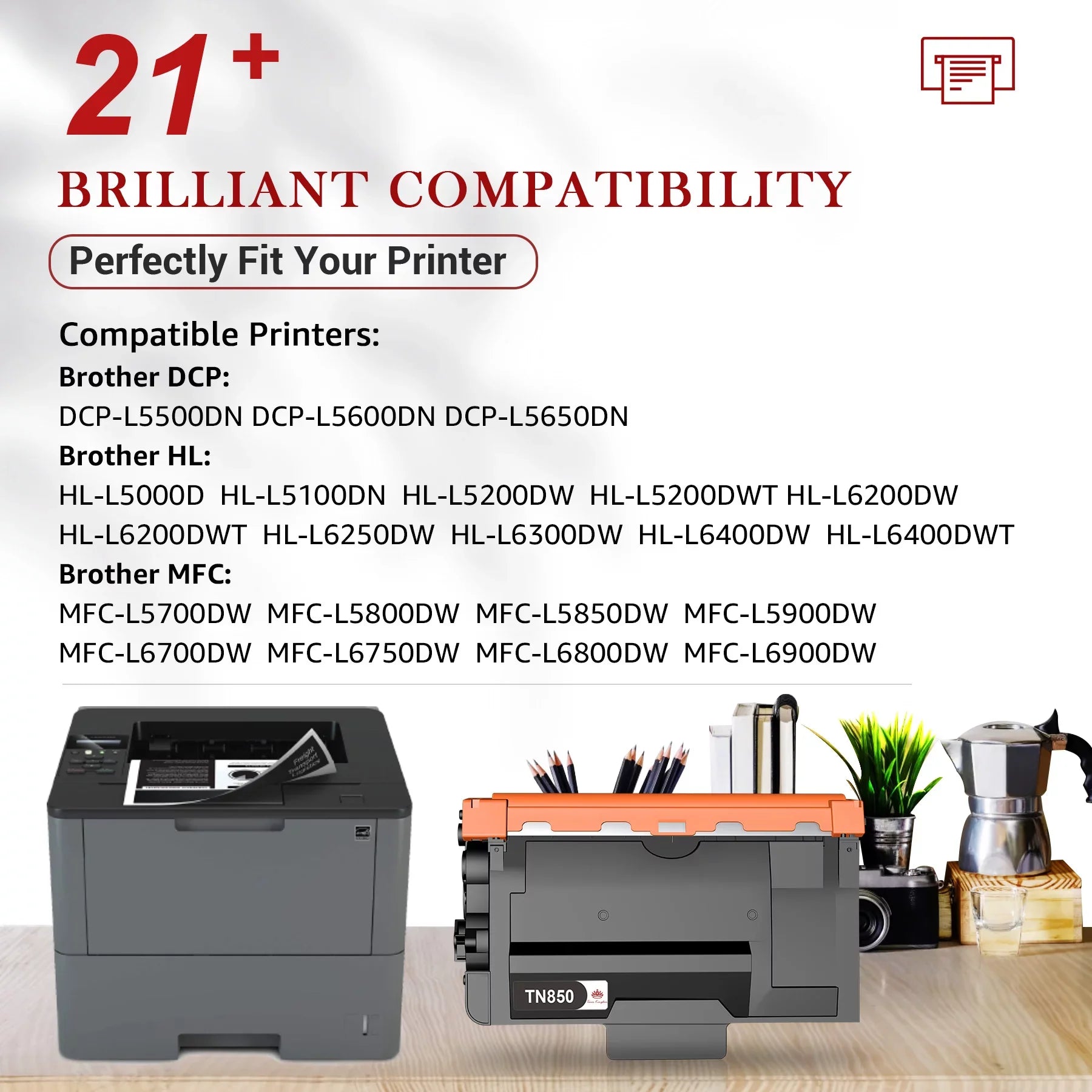 [4x Toner + 2x Drum]Compatible Toner&Drum Cartridge Replacement -850 -820 | Use with - - - - - - Printers, black, Sold by Toner Kingdom