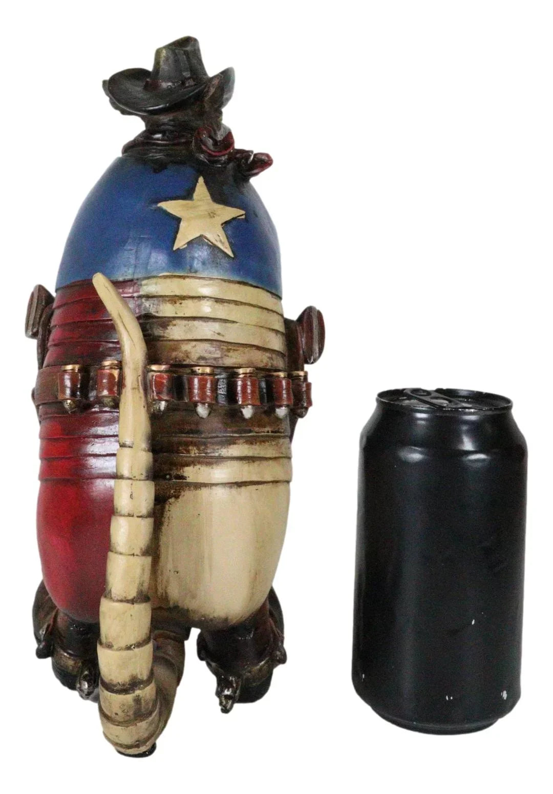 Western Rustic Texas Sherriff Cowboy Texan Armadillo Big Guns And Boots Figurine