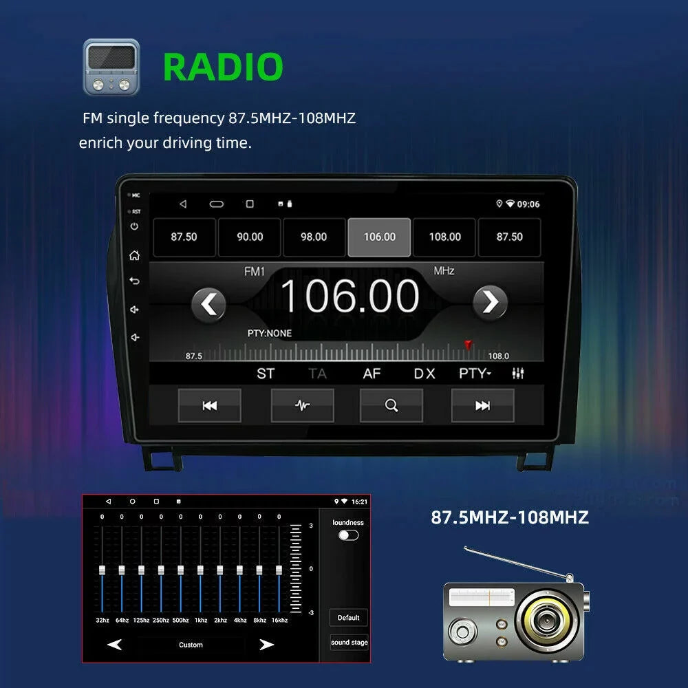 Navigation for Car Toyota Tundra 2007-2013 Sequoia 2008-2017 Android 10 Radio with Apple Play