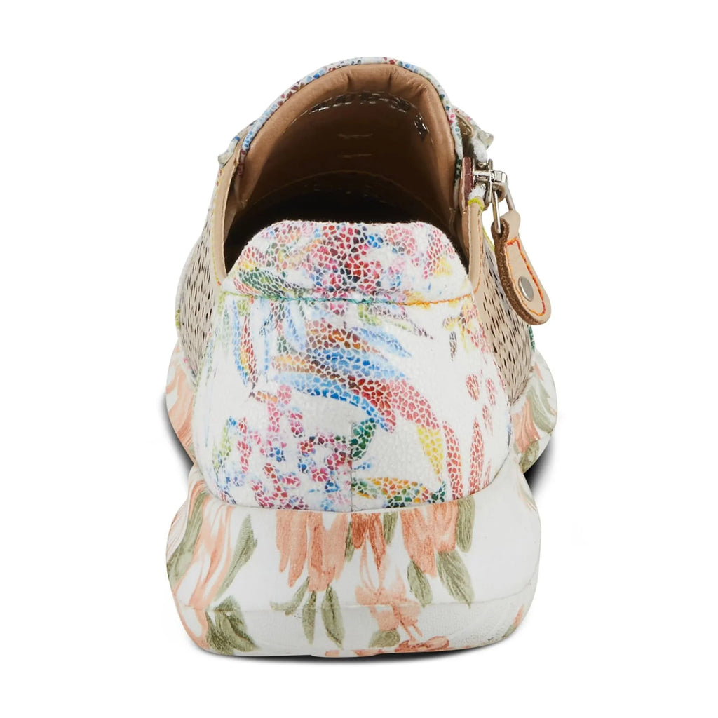 'Artiste Women's Jazzie Lace-Up Fashion Sneaker with Flowers Beige Multi  38/7.5-8