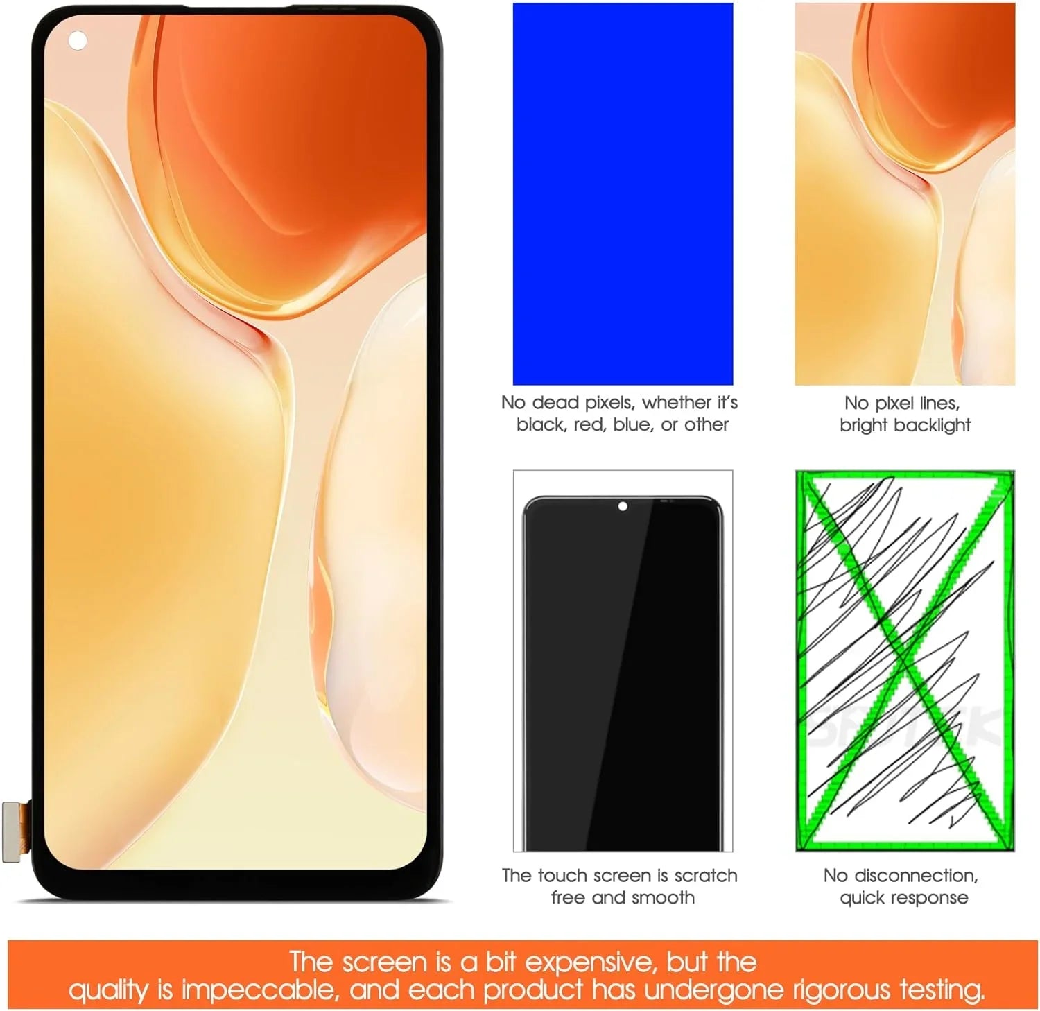 for Oneplus 8T 8T+ 5G Screen Replacement  Display     Screen Touch Digitizer Assembly Repair Part (Support Fingerprint)
