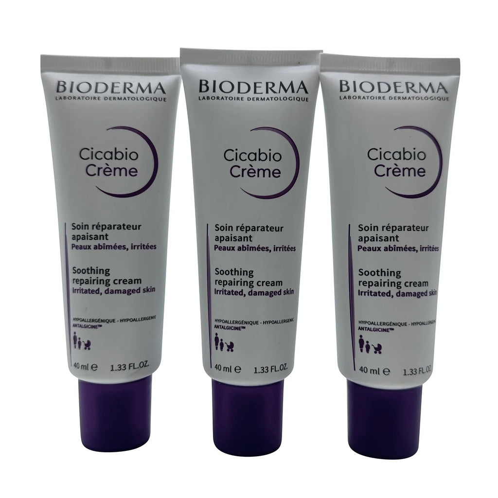 Bioderma Cicabo Cream Soothing Repairing Cream Irritated & Damaged Skin 1.33 oz Set of 3