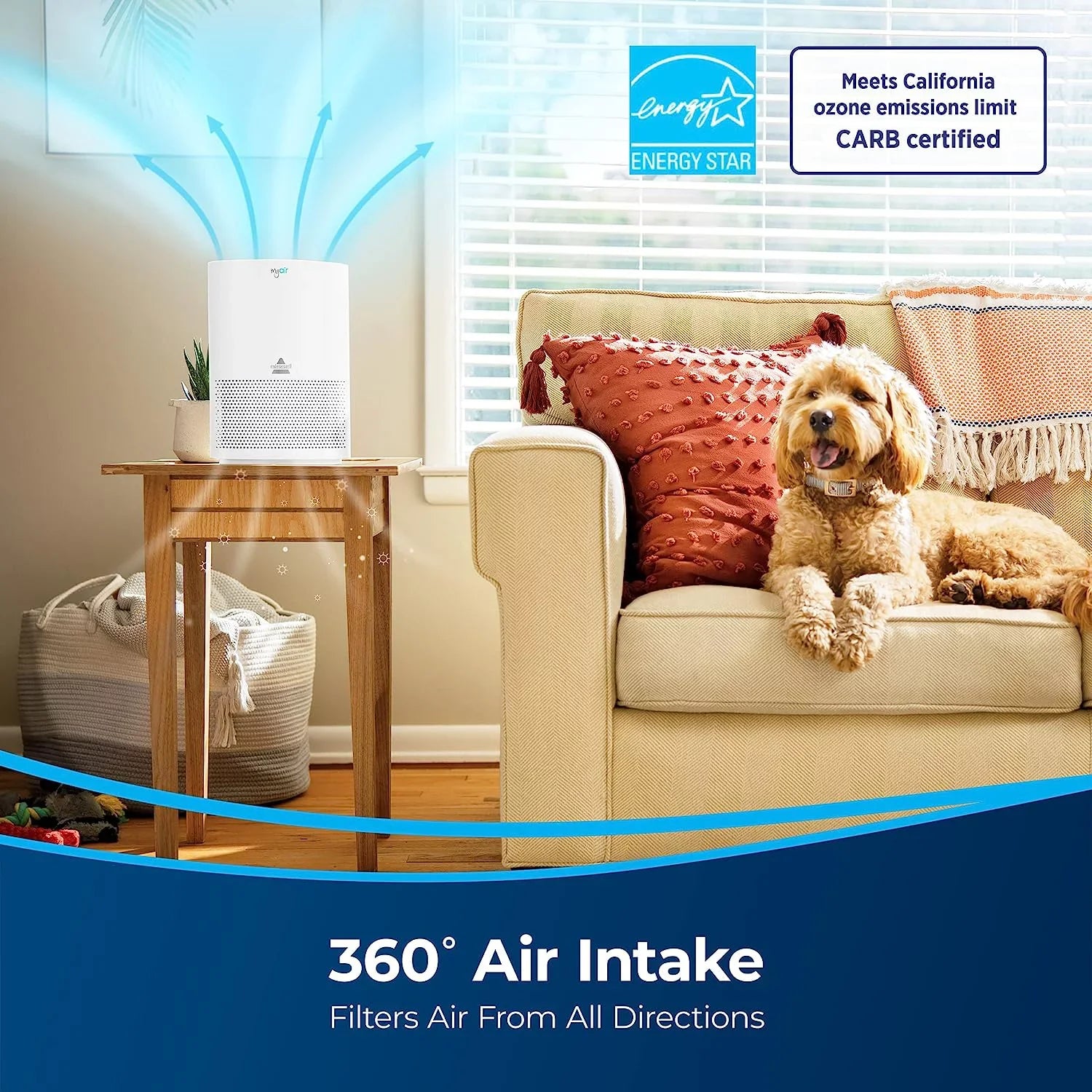 Open Box  MYair Air Purifier with High Efficiency and Carbon Filter 2780A -