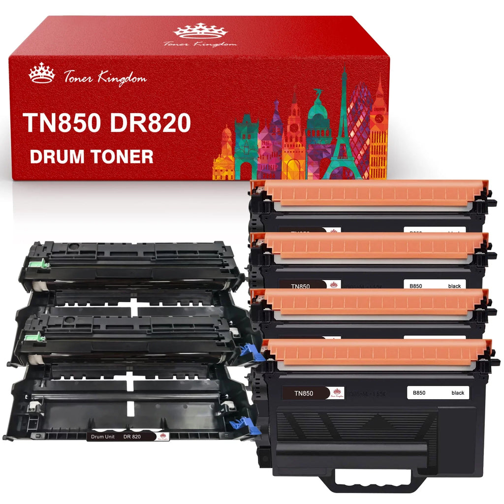 [4x Toner + 2x Drum]Compatible Toner&Drum Cartridge Replacement -850 -820 | Use with - - - - - - Printers, black, Sold by Toner Kingdom