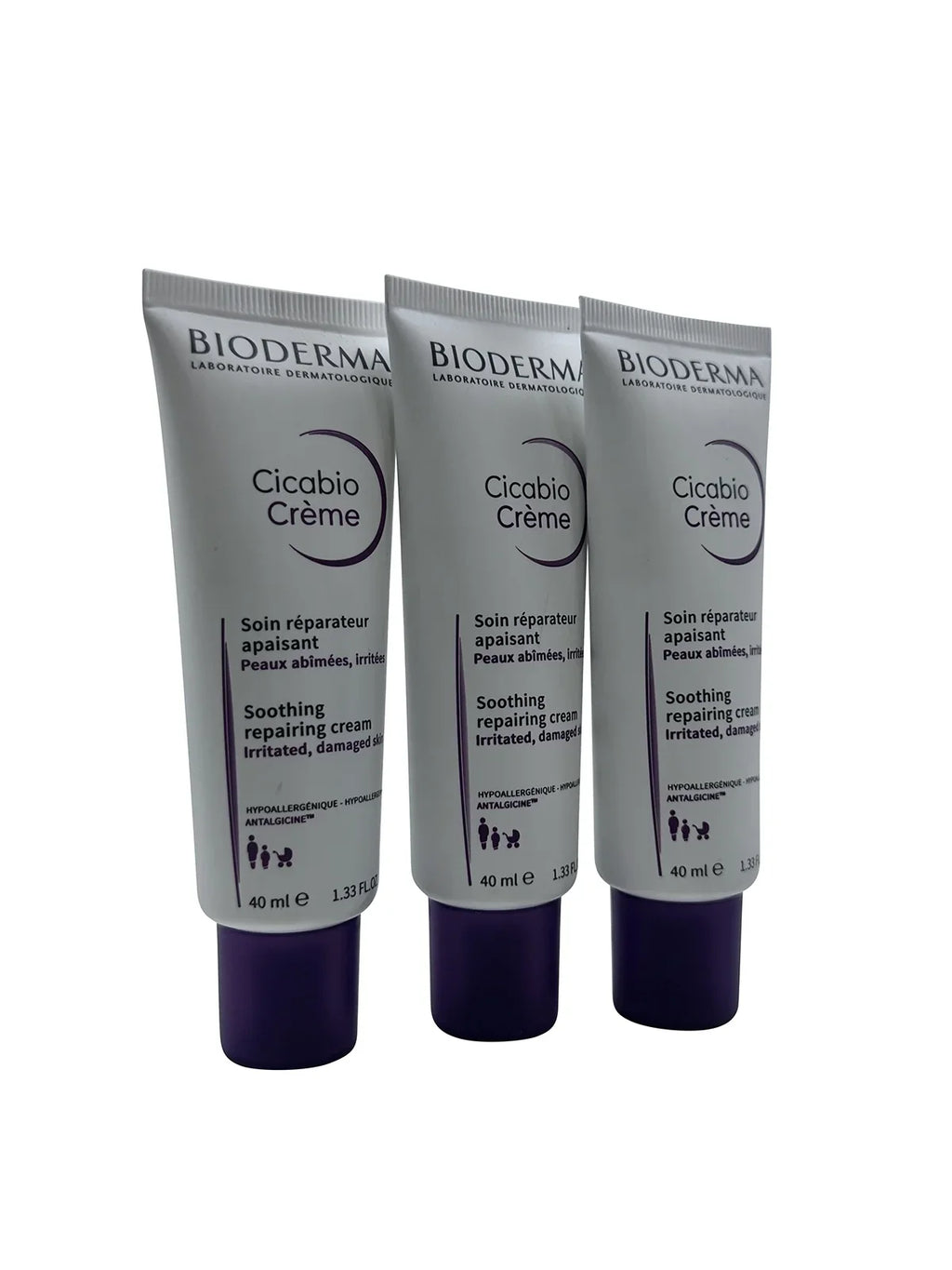 Bioderma Cicabo Cream Soothing Repairing Cream Irritated & Damaged Skin 1.33 oz Set of 3