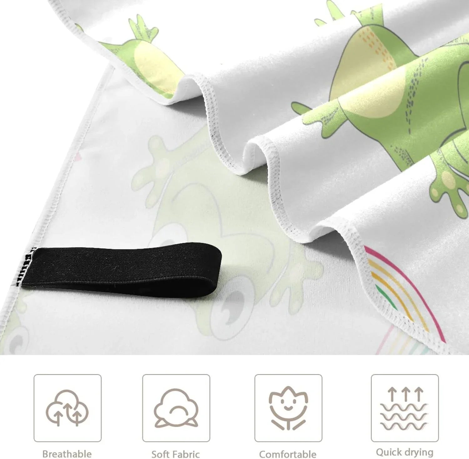 Bestwell Cartoon Frogs Beach Towel Oversized Towel Blanket, Thin Lightweight Microfiber Sand Free Quick Dry Towel, 31”” Multipurpose Pool Bath Yoga Swim Shower Towel