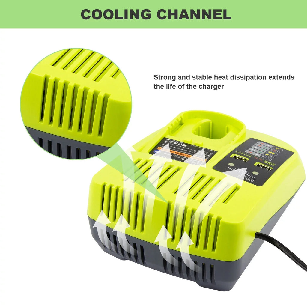 18V  Fast Charger For Ryobi  Li-ion Battery      Plug