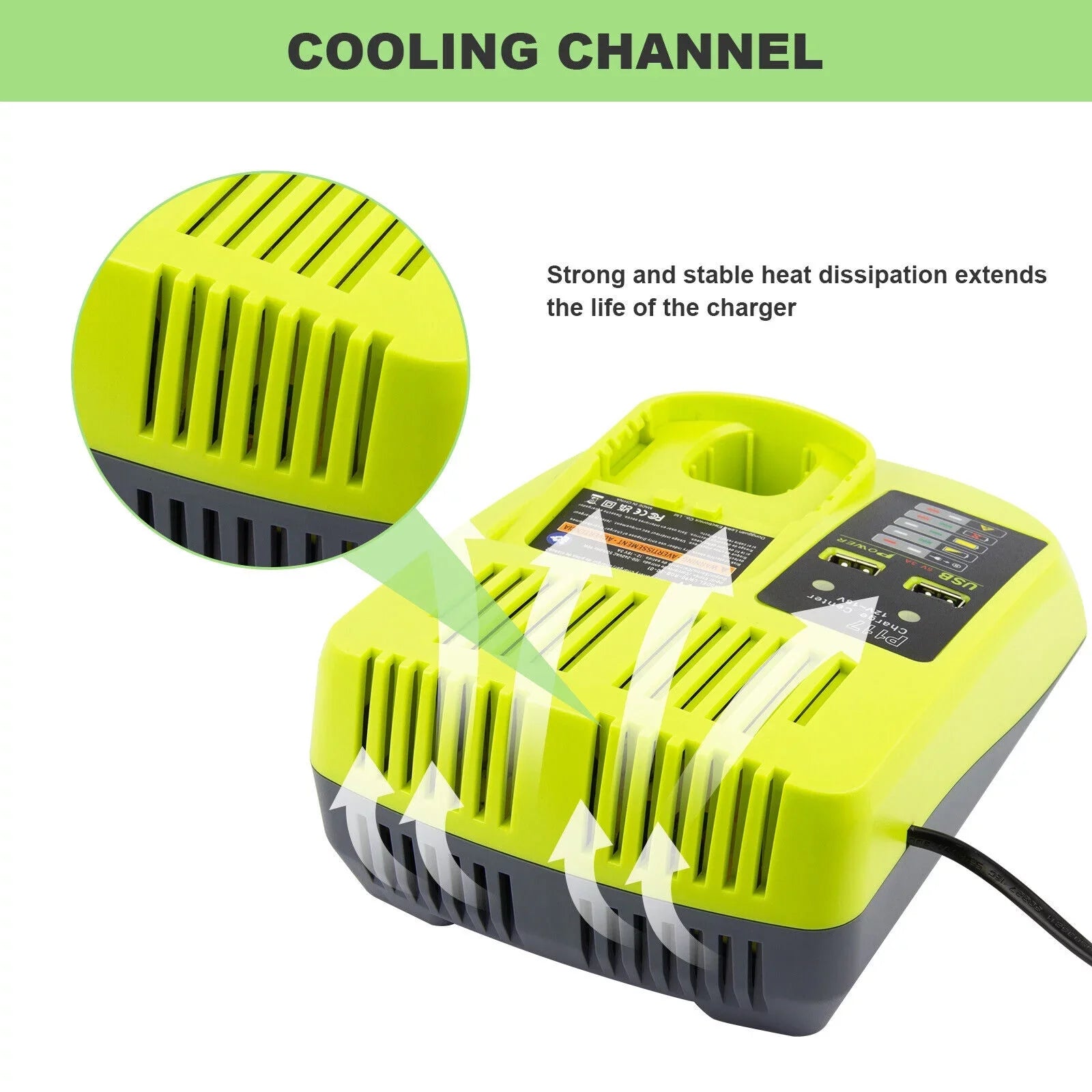 18V  Fast Charger For Ryobi  Li-ion Battery      Plug