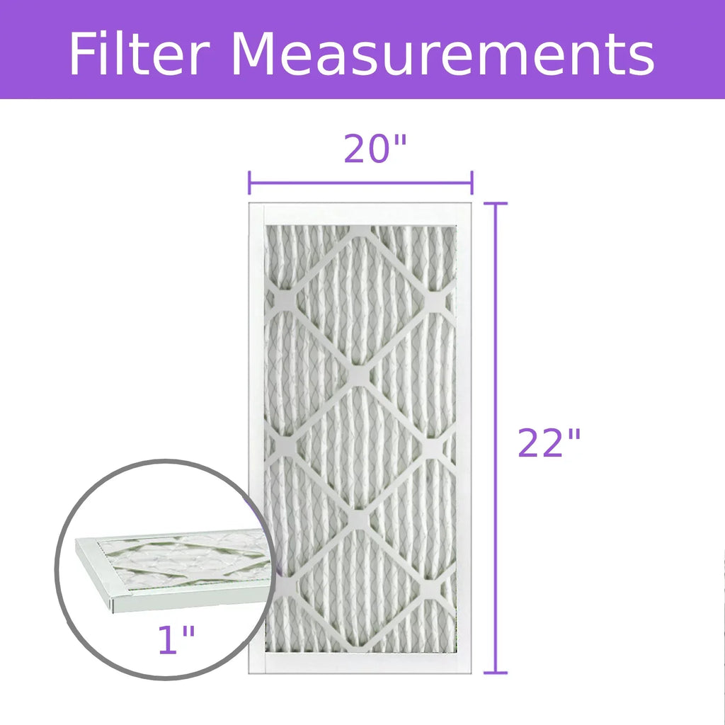 20x22x1, Purolator  Extended Surface Pleated Air Filter, Mechanical  8, (6 Pack)