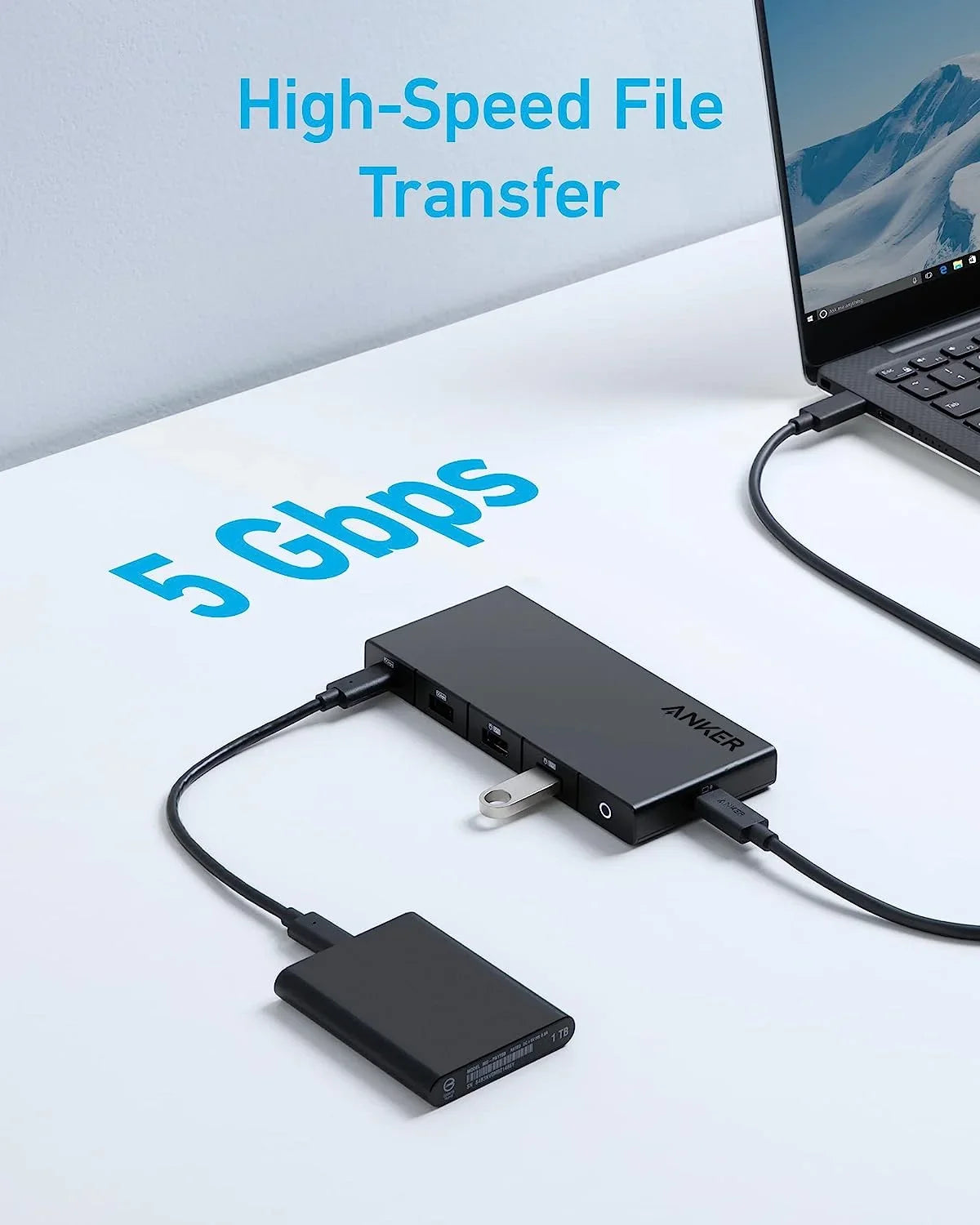 Anker 364   Hub (10-in-1, Dual 4K ) with Max 100W Power Delivery, Dual 4K  Ports, 4 - and - Data Ports, Ethernet and  Card Slot for Dell Laptop, ThinkPad, and More