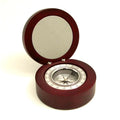Compass in Rosewood Finished Hinged Box with Aluminum Engraving Plate