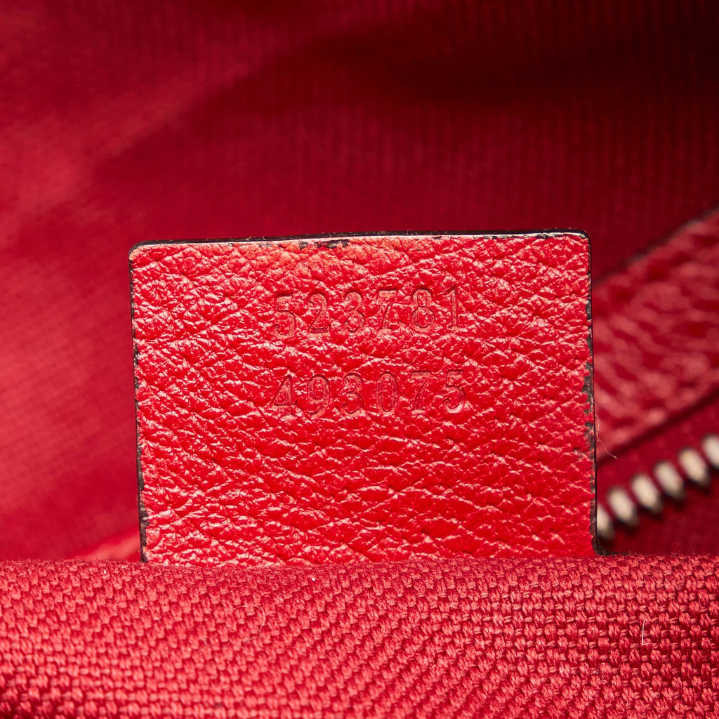 Pre-Owned Authenticated Gucci Sylvie Baiadera Tote Canvas Fabric Red Tote Bag Women (Good)