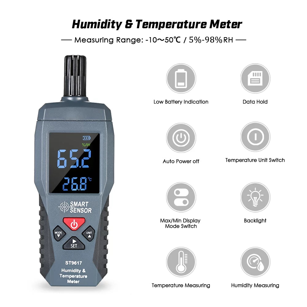 Humidity &  Meter High Accuracy Digital  Display Humidity Hygrometer  Meter  Gauge Tester