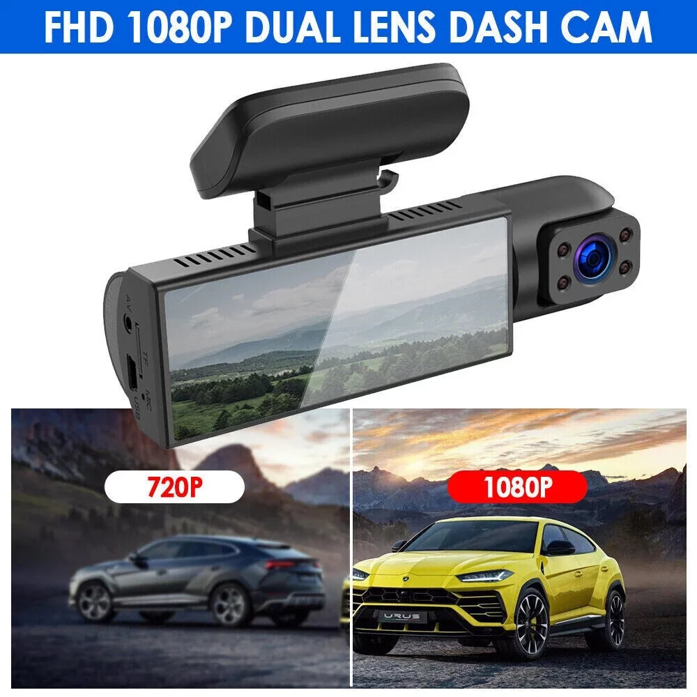 Jahyshow Dual Lens Car  Dash Cam Video Recorder -Sensor 1080P Front w/ Inside Camera