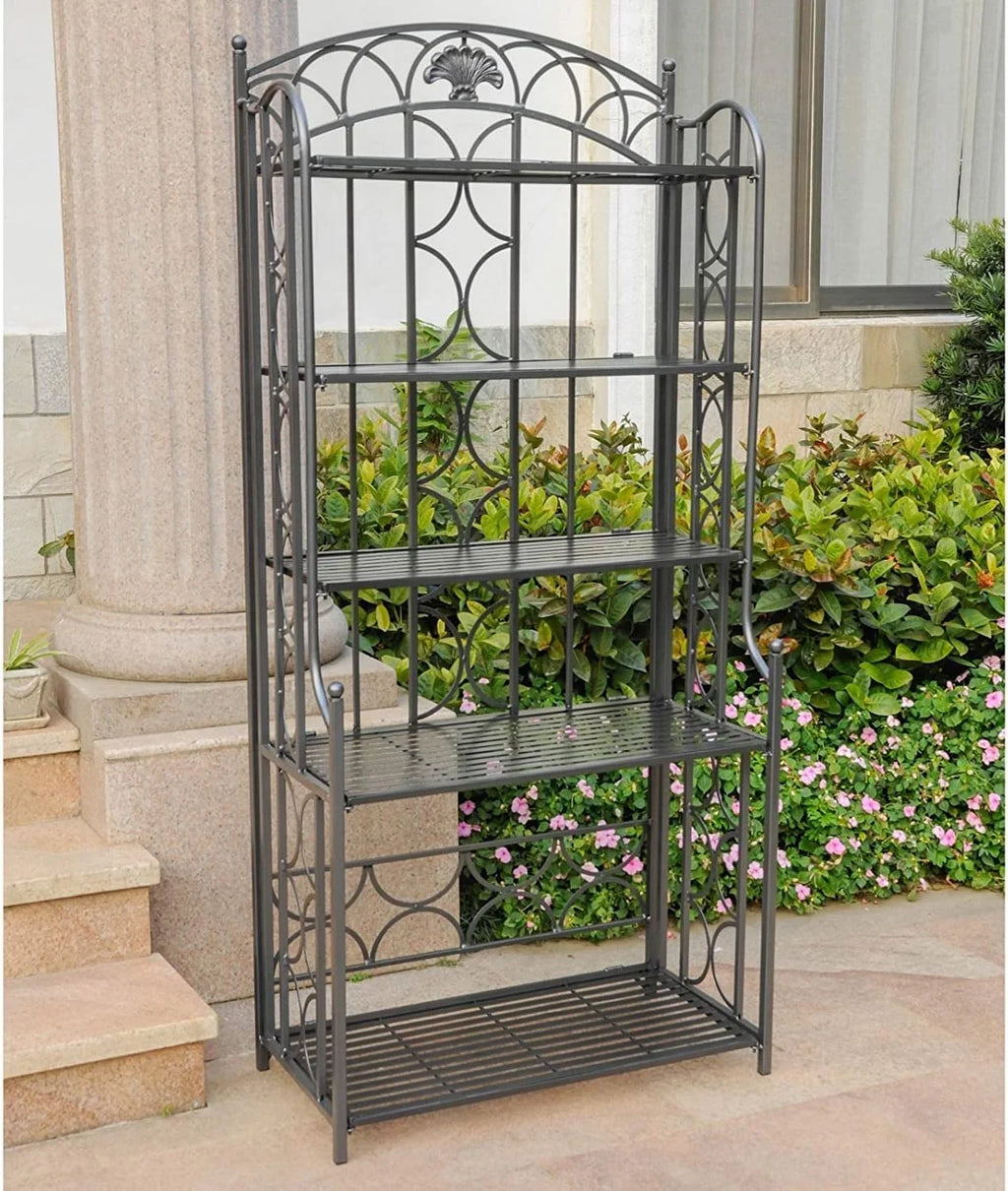 Iron Indoor/Outdoor Bakers Rack Space-Efficient For Cooling Baked Goods, Kitchen, Pantry Or Dining Area Allows For Good Ventilation, 70"   32"   4"