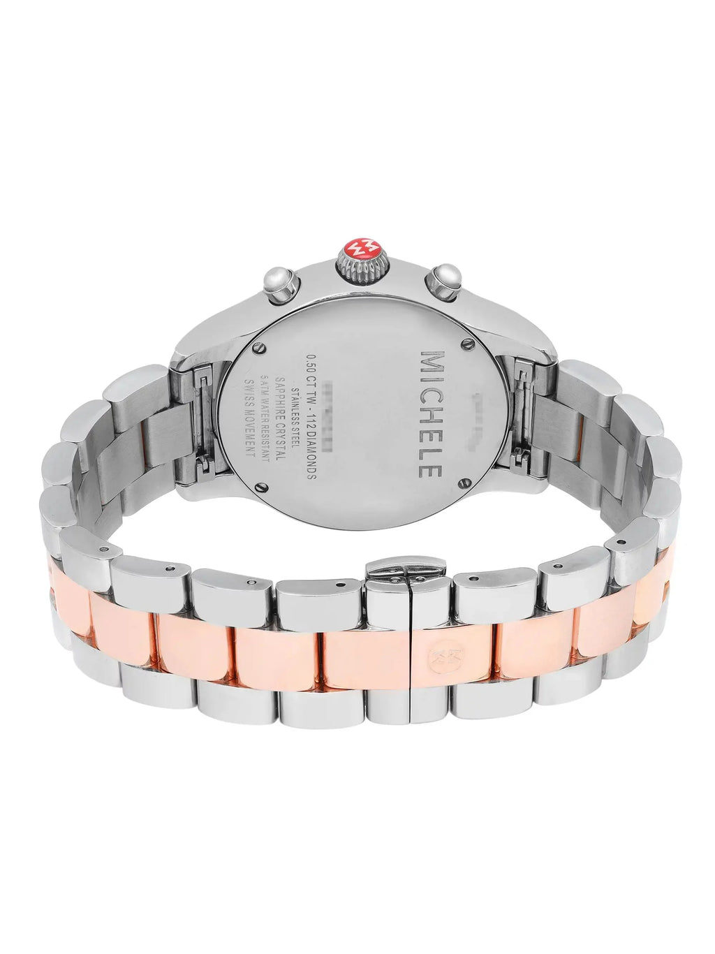 Michele Jetway 40mm Steel 0.50cttw Diamond Quartz Ladies Watch