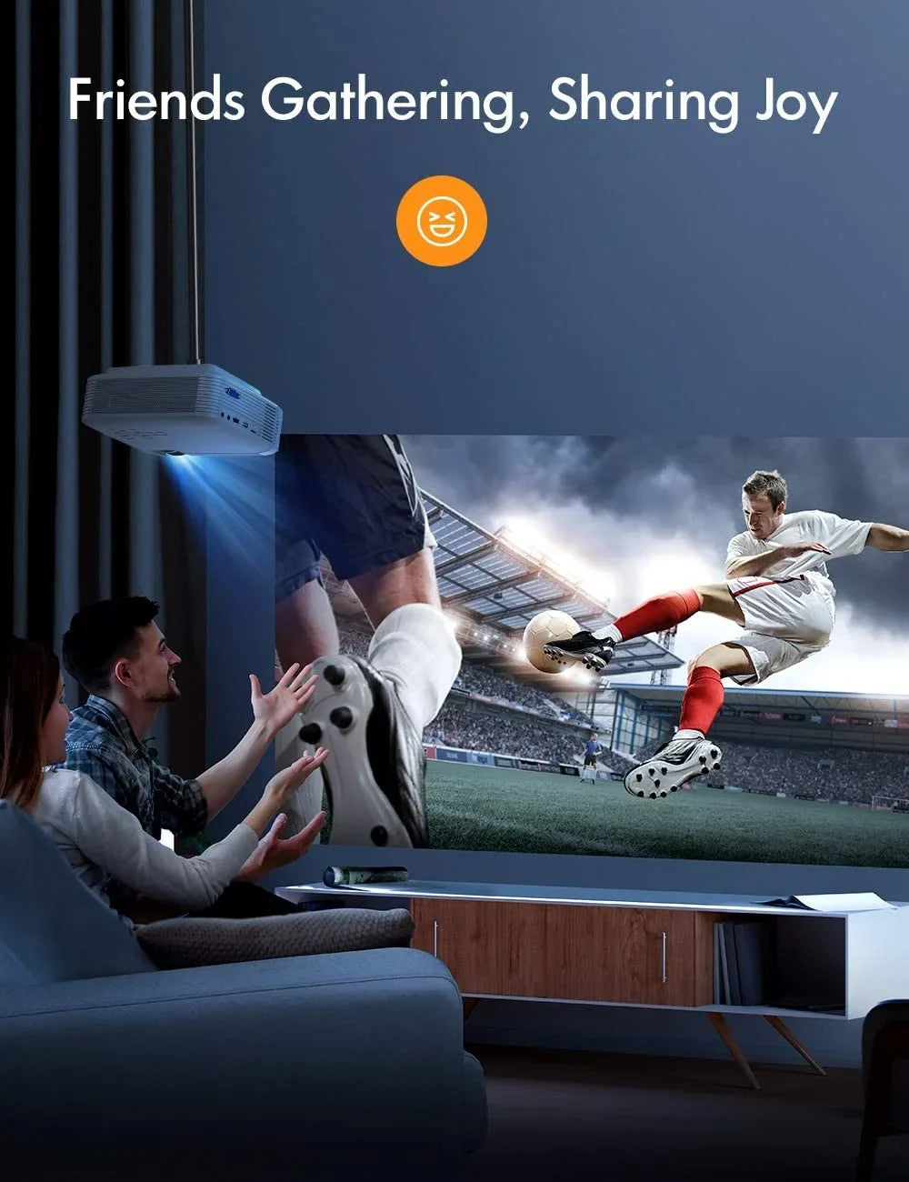 Apeman Mini Projector 1080P Supported,4500Lumens,180" Display,30,000Hrs .0, Compatible with Laptop/Smartphone