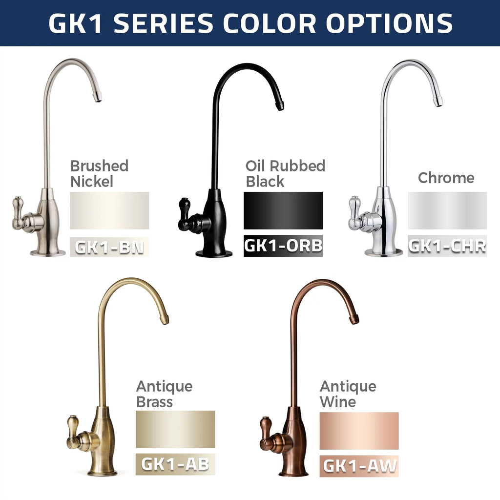 iSpring - Heavy Duty Reverse Osmosis, High Spout Kitchen Bar Sink Drinking Water, Contemporary  Faucet, Antique Wine