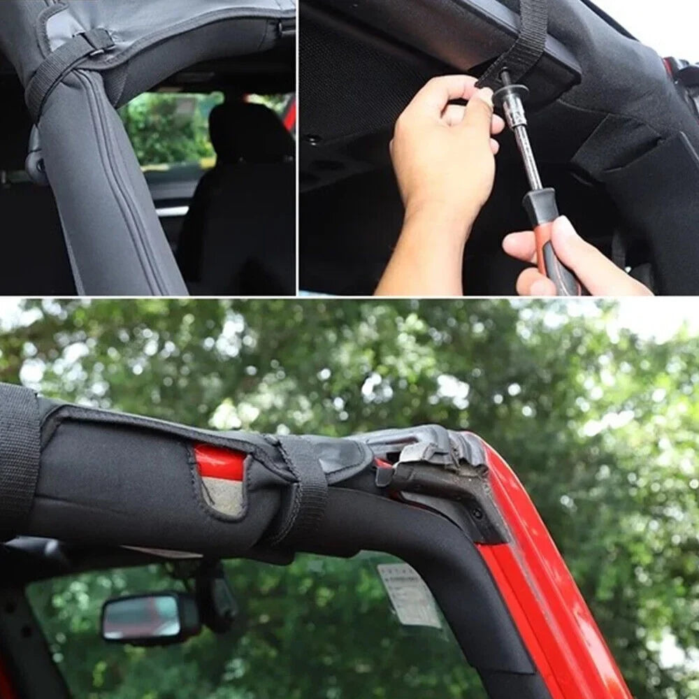 Enjoy Comfort and Sun Protection with Leather Top Sunshade for Jeep Wrangler   07-18 - Easy Installation