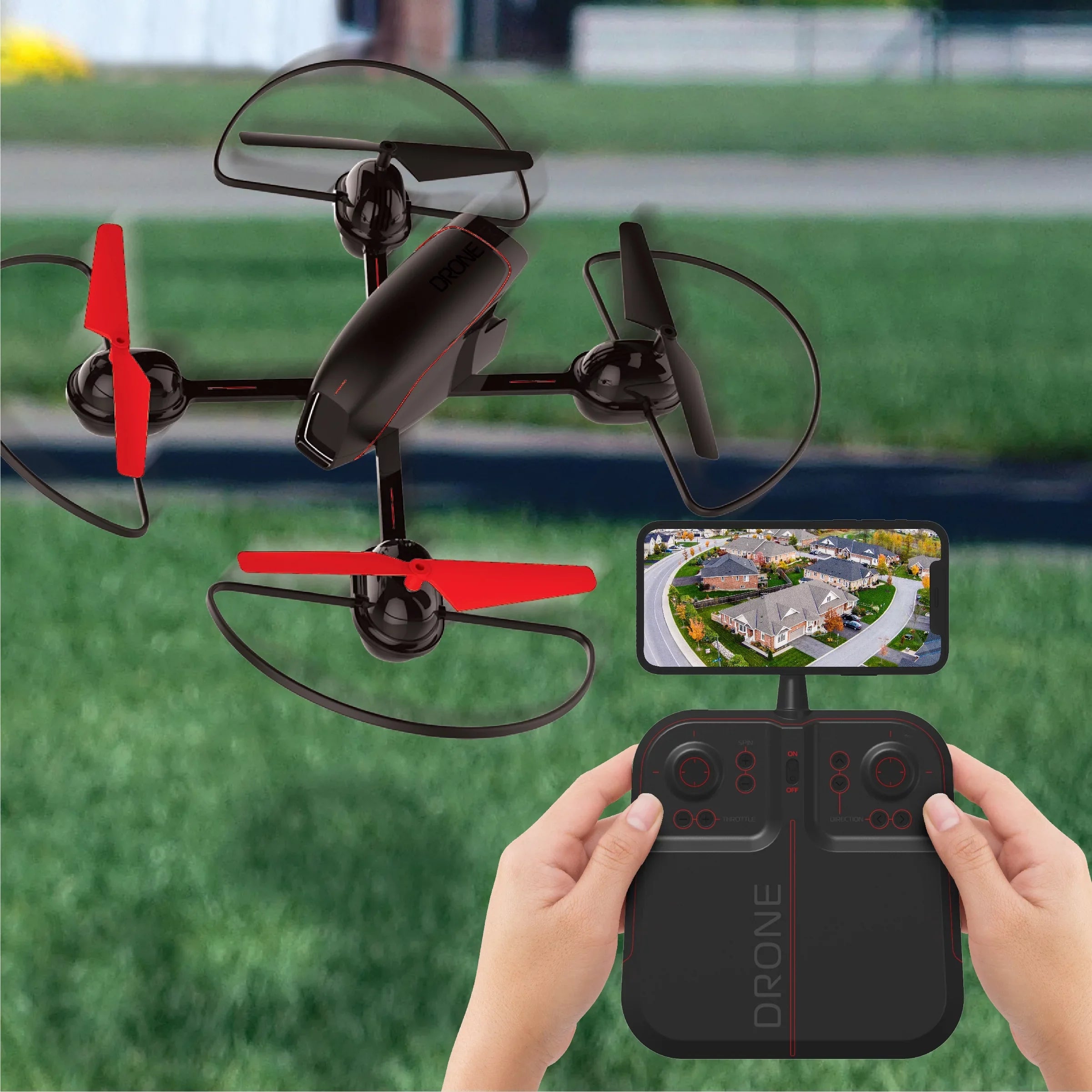 2.4GHz  Mach 10inch Drone with Stream Camera, Remote Controlled Quadcopter with Assisted Landing, Wireless and Rechargeable