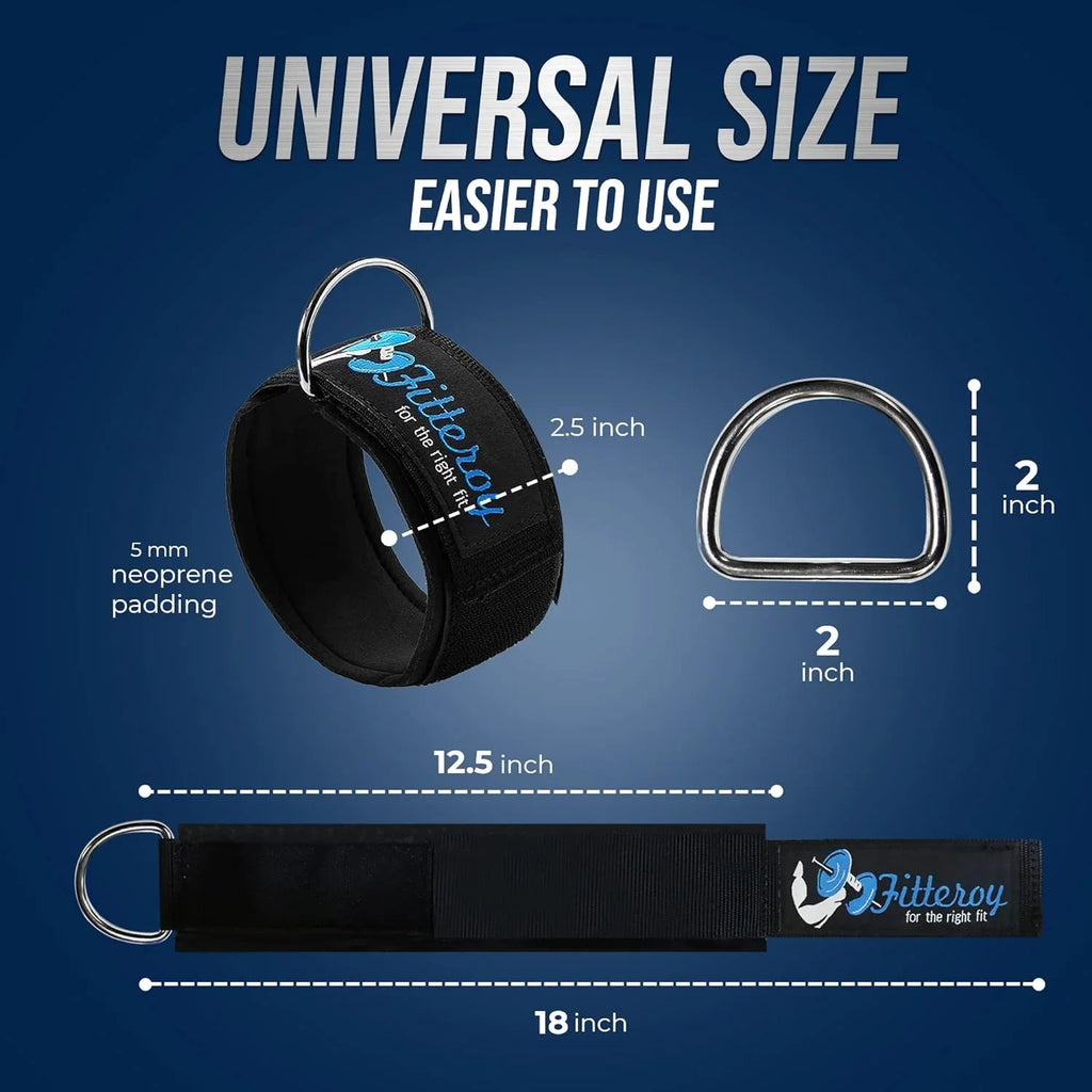 Gym Ankle Strap For Cable Machine - Exercise And Fitness Workout Strap With Neoprene Padding Attachments For  Pull Down Machine, Cable Home Gym And Resistance Bands