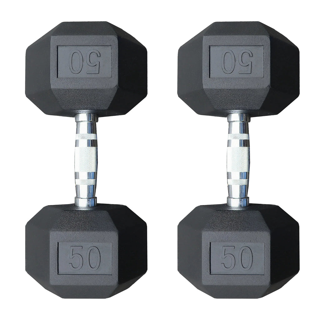 Deltech Fitness 50 lb Rubber Dumbbell Pair (-050)
