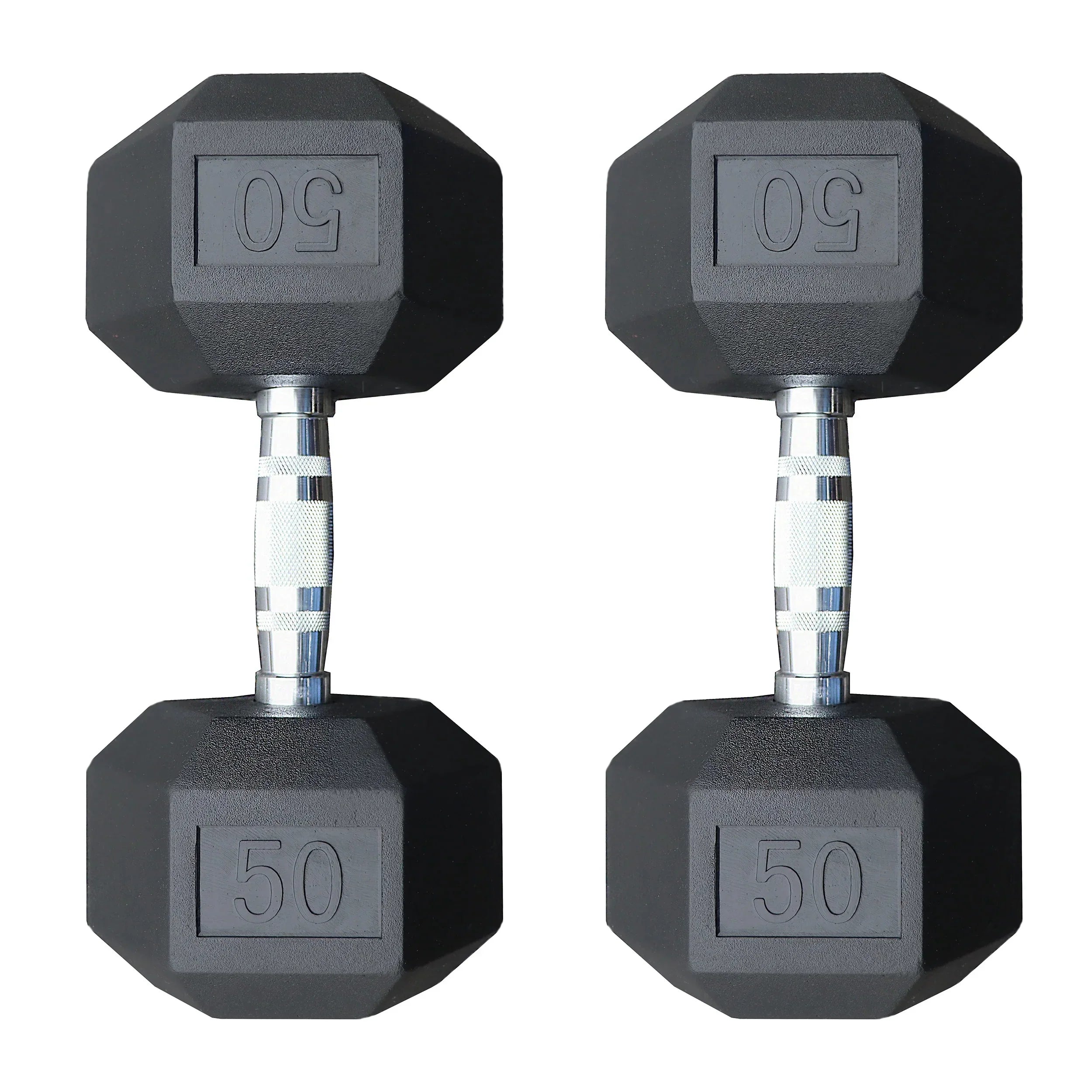 Deltech Fitness 50 lb Rubber Dumbbell Pair (-050)