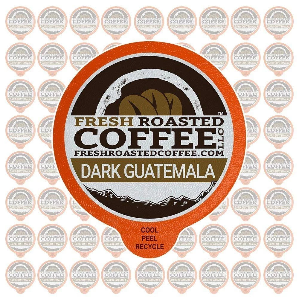 Fresh Roasted Coffee, Dark Guatemalan Huehuetenango Coffee Pods, Dark Roast, -cup Compatible, 72 Count
