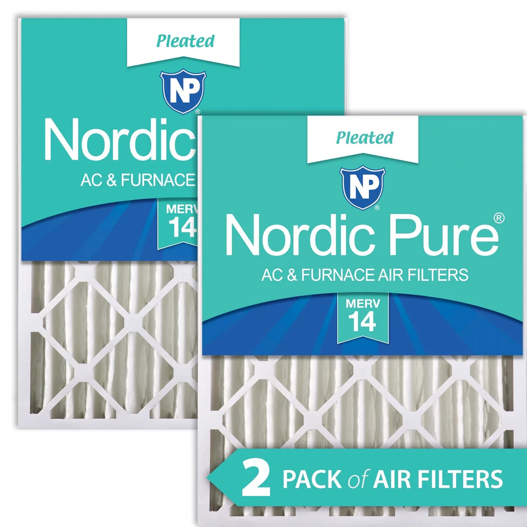 Nordic Pure 12x24x4 (3 5/8) Pleated  14 Air Filters 2 Pack